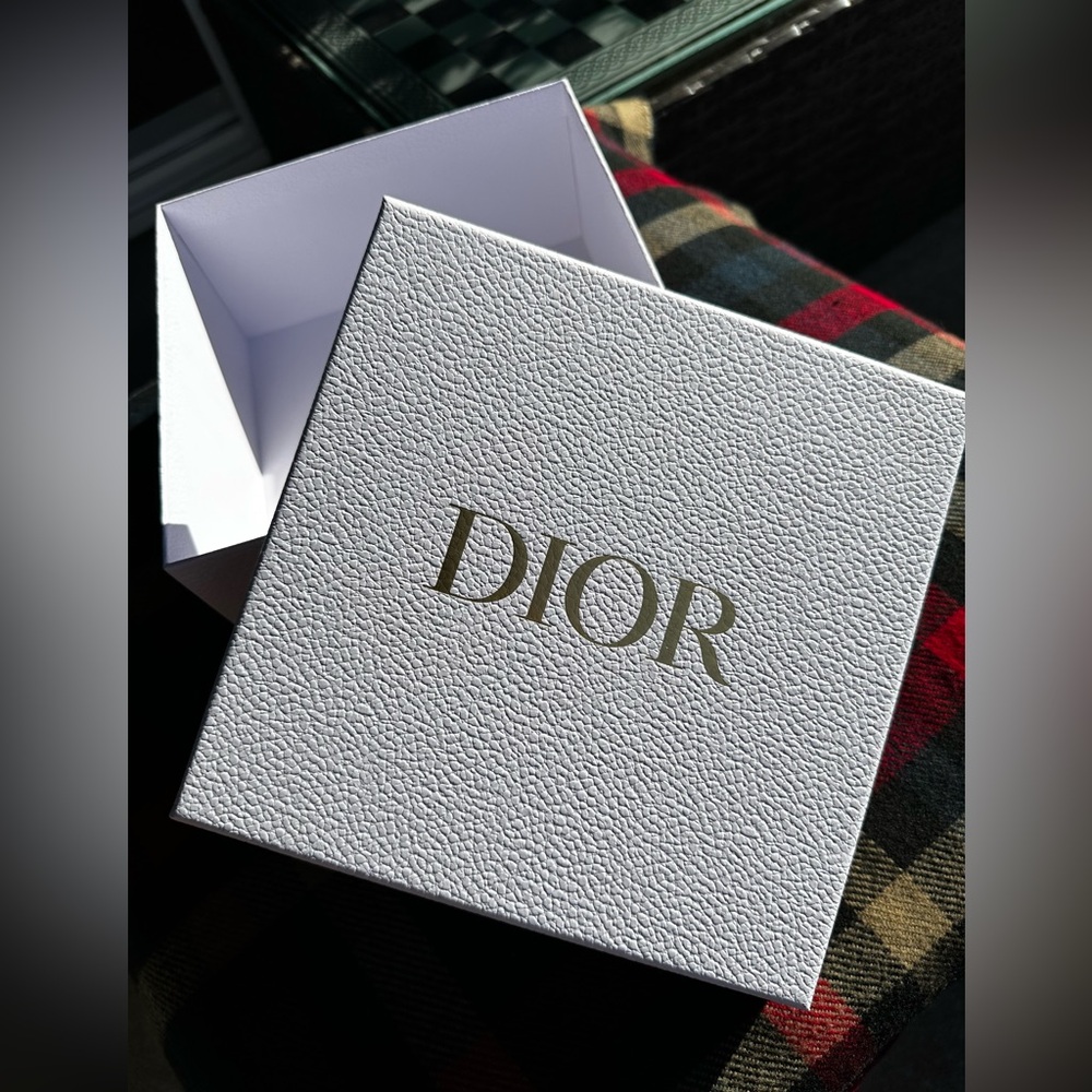 Dior Textured White Box with Gold Logo (EMPTY BOX) Designer Box
